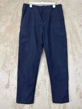 VF Imagewear Pants Mens 34x33 Blue Cargo Adjustable Waist Workwear Utility